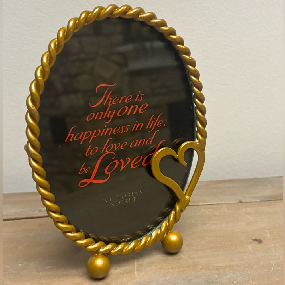 Victoria's Secret Gold Oval Frame with Heart Accent 5x7